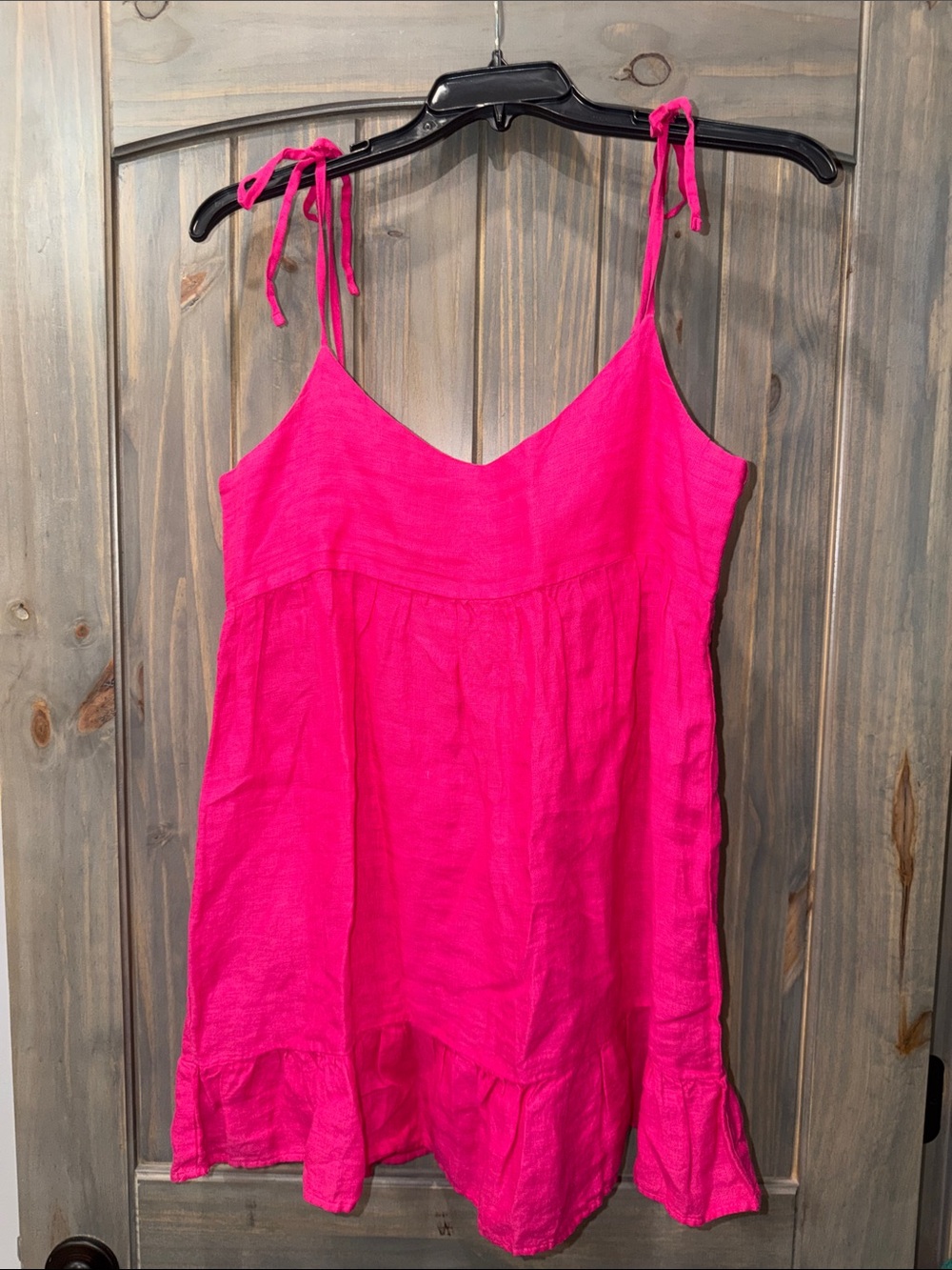 Zara Hot Pink Linen Mini Dress- Size Medium
